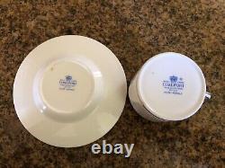 Vtg Set OF 6 COALPORT English Bone China ESPRESSO Cups & Saucers White & Blue