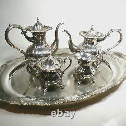 Vtg Sterling Silver. 950 Coffee & Tea Set Teapot Creamer & Sugar 2,528g maurzz