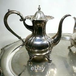 Vtg Sterling Silver. 950 Coffee & Tea Set Teapot Creamer & Sugar 2,528g maurzz