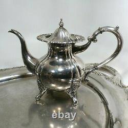 Vtg Sterling Silver. 950 Coffee & Tea Set Teapot Creamer & Sugar 2,528g maurzz