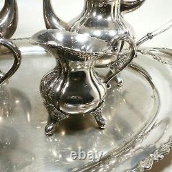 Vtg Sterling Silver. 950 Coffee & Tea Set Teapot Creamer & Sugar 2,528g maurzz