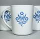Vtg Usa Corningware Blue Cornflower Ceramic 11 Oz Coffee Tea Cups Mugs Set Of 4