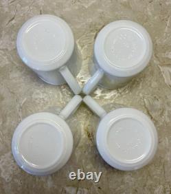 Vtg USA CorningWare Blue Cornflower Ceramic 11 oz Coffee Tea Cups Mugs Set of 4