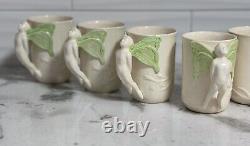 Vtg Vandor Imports 1979 Fairy Nymphs Winged Handle Coffee Cups Mugs Set 7 #773