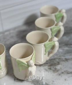 Vtg Vandor Imports 1979 Fairy Nymphs Winged Handle Coffee Cups Mugs Set 7 #773