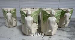 Vtg Vandor Imports 1979 Fairy Nymphs Winged Handle Coffee Cups Mugs Set 7 #773