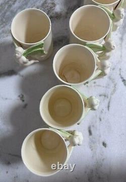 Vtg Vandor Imports 1979 Fairy Nymphs Winged Handle Coffee Cups Mugs Set 7 #773