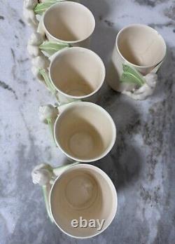 Vtg Vandor Imports 1979 Fairy Nymphs Winged Handle Coffee Cups Mugs Set 7 #773