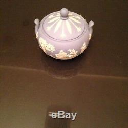 Vtg Wedgwood 4 Pcs Coffee Set Jasperware, Sugar, Creamer & Tray