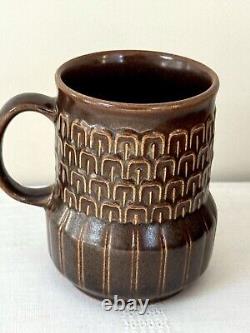 Vtg Wedgwood Pennine Coffee Pot, Creamer Jug, 5 Mugs 1960s England Pottery Set