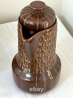 Vtg Wedgwood Pennine Coffee Pot, Creamer Jug, 5 Mugs 1960s England Pottery Set