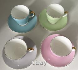 WEDGWOOD APRIL HARLEQUIN COFFEE SET DEMITASSE FOR 4 PERSONS 1950's RETRO