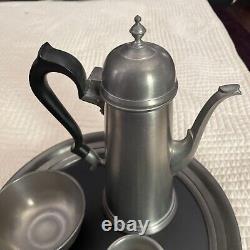 Wallace Vintage 4 Piece Pewter Coffee Set Handmade In Clifford England Stamped #