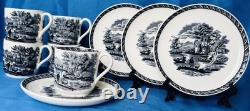 Wedgwood Etruria / 4 x Demitasee Coffee Cups & Saucers / Vintage / Pattern6Y34