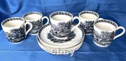Wedgwood Etruria / 4 x Demitasee Coffee Cups & Saucers / Vintage / Pattern6Y34
