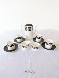 Wedgwood Vintage Susie Cooper Black Keystone Coffee Set