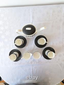 Wedgwood Vintage Susie Cooper Black Keystone Coffee Set