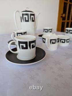 Wedgwood Vintage Susie Cooper Black Keystone Coffee Set