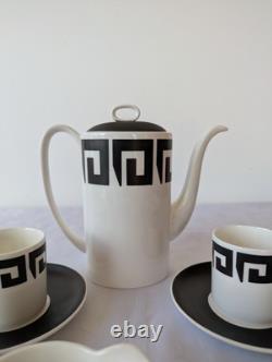 Wedgwood Vintage Susie Cooper Black Keystone Coffee Set