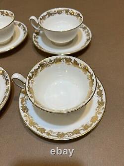 Wedgwood Whitehall Tea Cups Set Of 6 With Saucers Bone China Cup