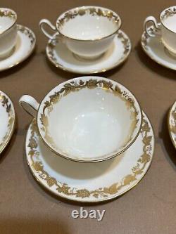 Wedgwood Whitehall Tea Cups Set Of 6 With Saucers Bone China Cup