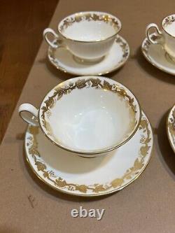 Wedgwood Whitehall Tea Cups Set Of 6 With Saucers Bone China Cup