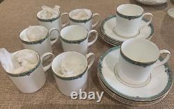 Wedgwood jade coffee/espresso cup and saucer set Brand New Bone China Vintage