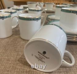 Wedgwood jade coffee/espresso cup and saucer set Brand New Bone China Vintage