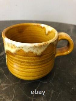 Youghal Studio Pottery, handmade beautiful Tea Set Brown/Yellow Dripware 1970's