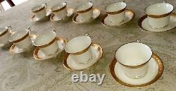 10 X Royal Worcester Coffee Cups & Saucers Ambassador Pattern Set Vintage