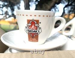 (12 ensembles) Tasse et soucoupe de café expresso italien vintage Cafè Moak