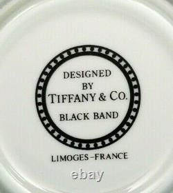 4 Sets Tiffany & Co Limoges France Cup & Saucer Black Band Points D'or Parfait