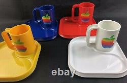 80's Apple Computer Rainbow Set Coffee Cup Mug Macintosh Logo Vintage Rare