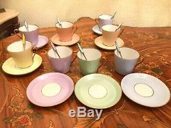 Antique Vintage 8 Tasses Et 8 Soucoupe 8 Cuillères À Thé En Porcelaine Set Café