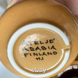 Arabia Atelje Tea Cup Sauser Set Vintage Sans Boîte Café Finlande 1973