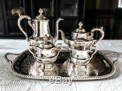 Assiette À Café Vintage Silver Plate Tea Avec Plateau Et Sacs À Poussière Poole Silver Co