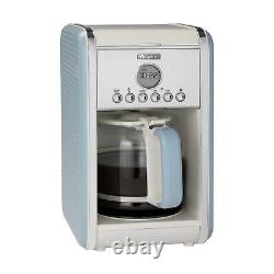 Bouilloire rétro, grille-pain et machine à café filtre, ensemble style vintage bleu