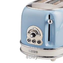Bouilloire rétro, grille-pain et machine à café filtre, ensemble style vintage bleu