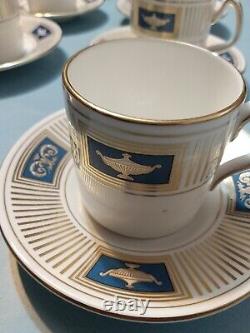 Cafetières en porcelaine de Chine Coalport Bone de l'époque vintage à antique X 8 motif Palladian