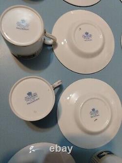 Cafetières en porcelaine de Chine Coalport Bone de l'époque vintage à antique X 8 motif Palladian
