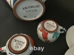 De Simone Original Vintage Sicilian Ceramic Tea Pot/ Coffee Set Made In Italy