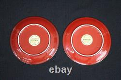 Ensemble De 15 Pc. Villeroy & Boch Granada Solid Red 2 3/4 Coupes Plates Et Saucers Rare
