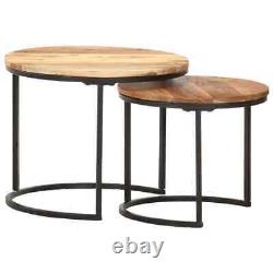 Ensemble De 2 Tables De Nesting Tables De Café Vintage Living Room Tables Latérales Tables