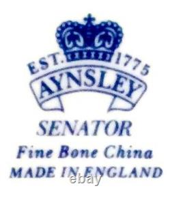 Ensemble De 6 Rare Vintage Aynsley Senator Bone Chine Thé / Coffee Cups & Saucers