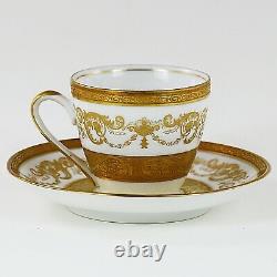 Ensemble De Café Pour 8 Vintage Bohemian Or Incrusté Porcelaine Premium De Luxe