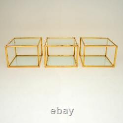 Ensemble De Trois Café Italien Vintage En Laiton / Tables D'appoint