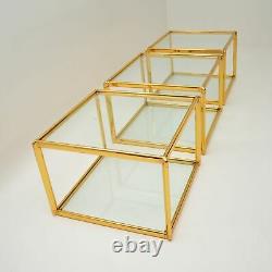 Ensemble De Trois Café Italien Vintage En Laiton / Tables D'appoint