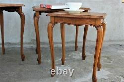 Ensemble Vintage De 3 Tables D’appoint Florentines Italie Tables De Nids Tables Basses Élégantes