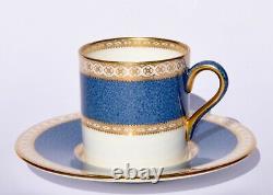Ensemble café Rare Vintage Wedgwood ULANDER en bleu poudré pour 4 personnes - Pot/Crème/Sucrier/Duos.