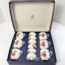 Ensemble de 6 tasses à chocolat avec couvercles VTG Royal Worcester Evesham Gold Pots de Crème
